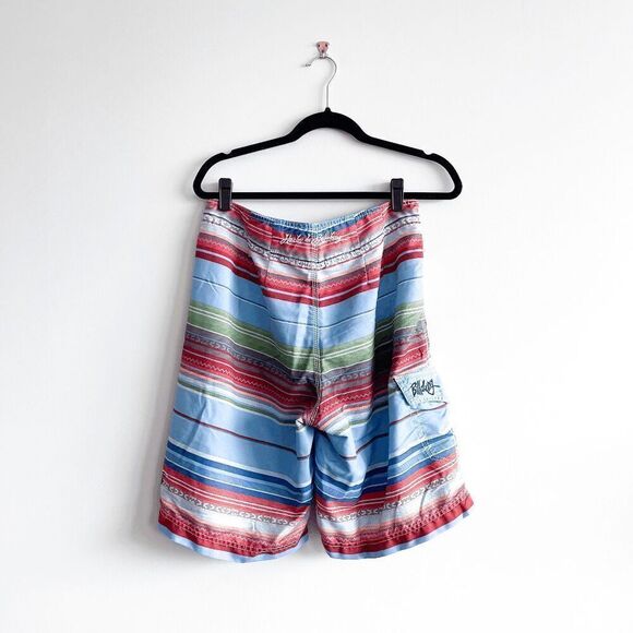 Billabong Mens Striped Mexican Board Shorts Swim Trunks Multi-Color Size 32 - Picture 2 of 7